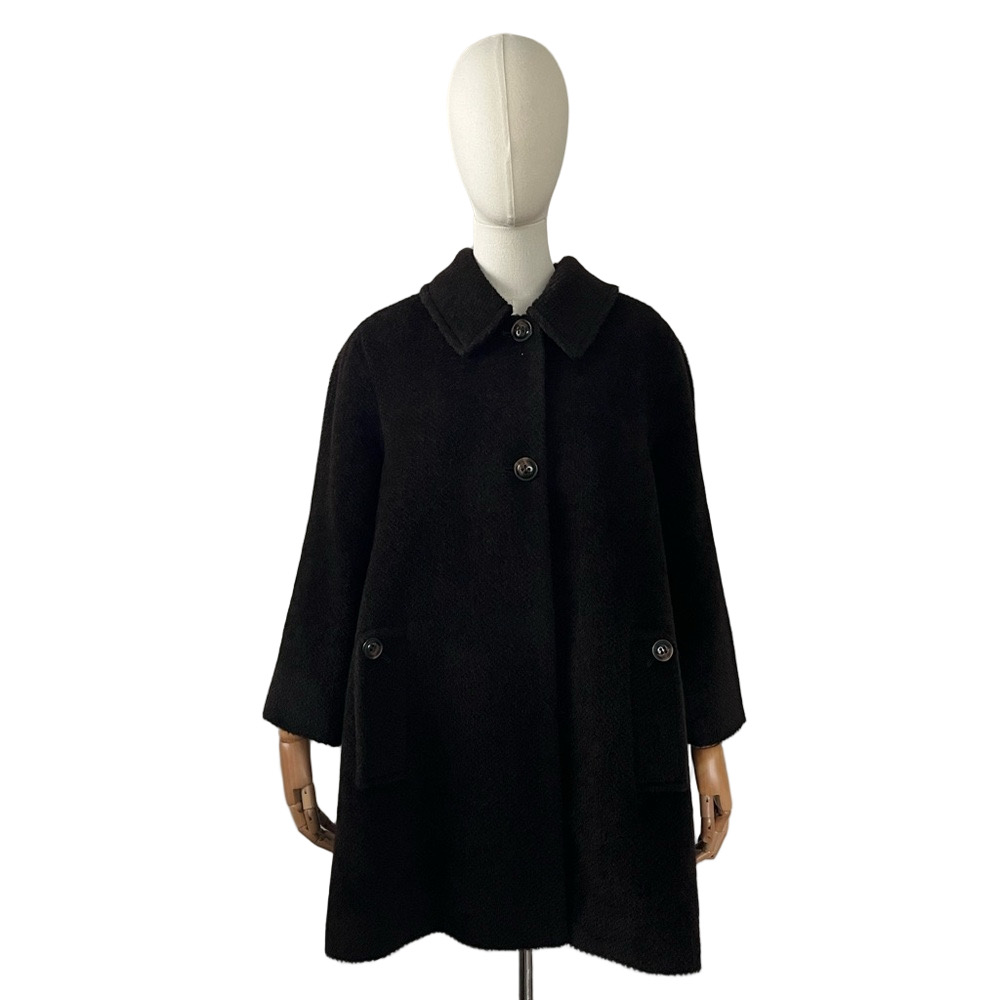 Katherine Kelly Wool Alpaca Collared Button Front Long Coat Brown Size 12 - Picture 7 of 15
